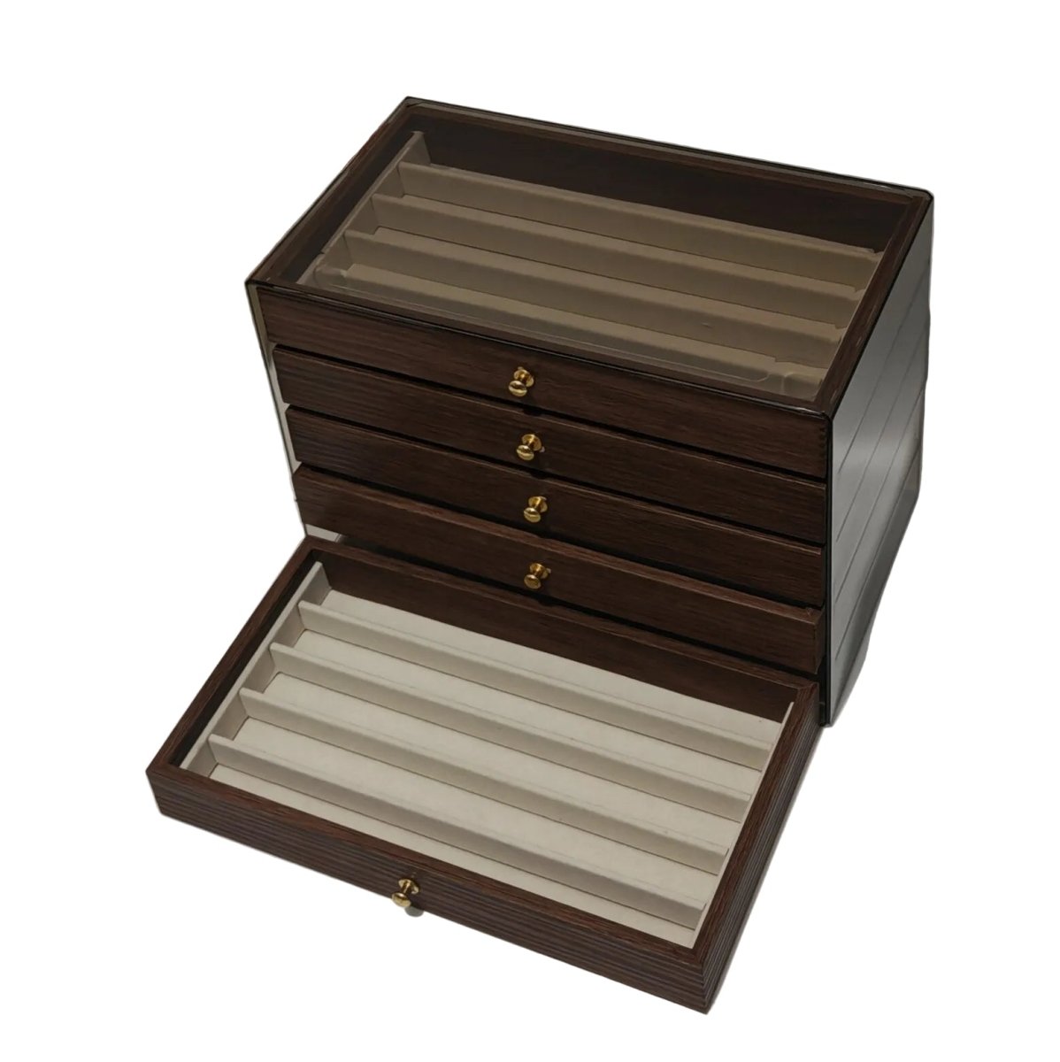 Vintage Peach Wood Grain Jewelry Box – Holds 15 - 25 Necklaces, Large Capacity - HomeDIYer