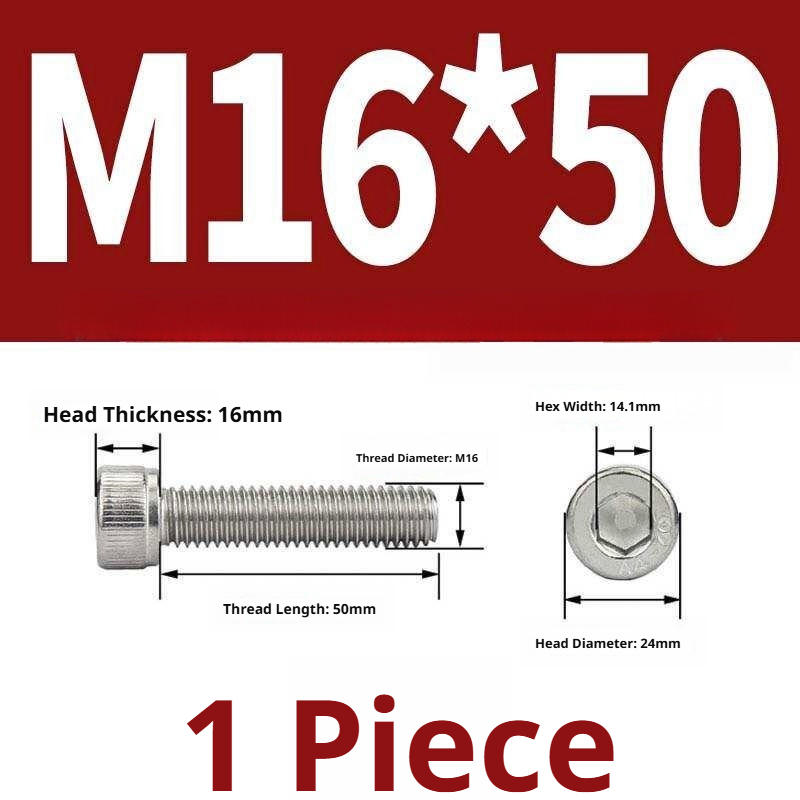 316 Stainless Steel Socket Head Cap Screws – Hex Allen Bolt, M2–M20, GB/T Standard, 4.8 Grade