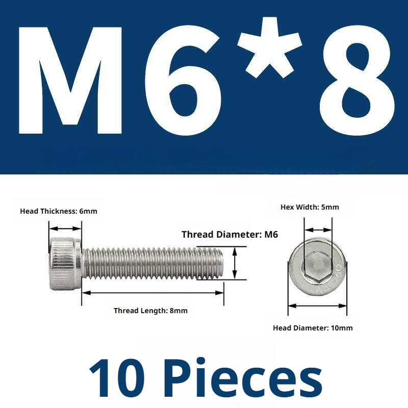 316 Stainless Steel Socket Head Cap Screws – Hex Allen Bolt, M2–M20, GB/T Standard, 4.8 Grade