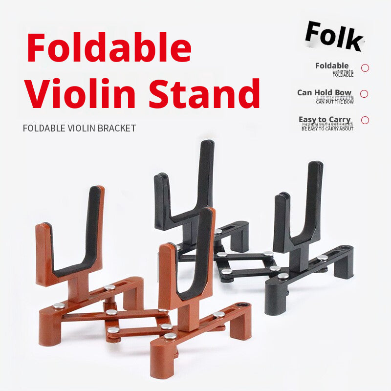 Foldable Violin Stand with Bow Holder – Portable Display Rack for Violin (Black or Red)