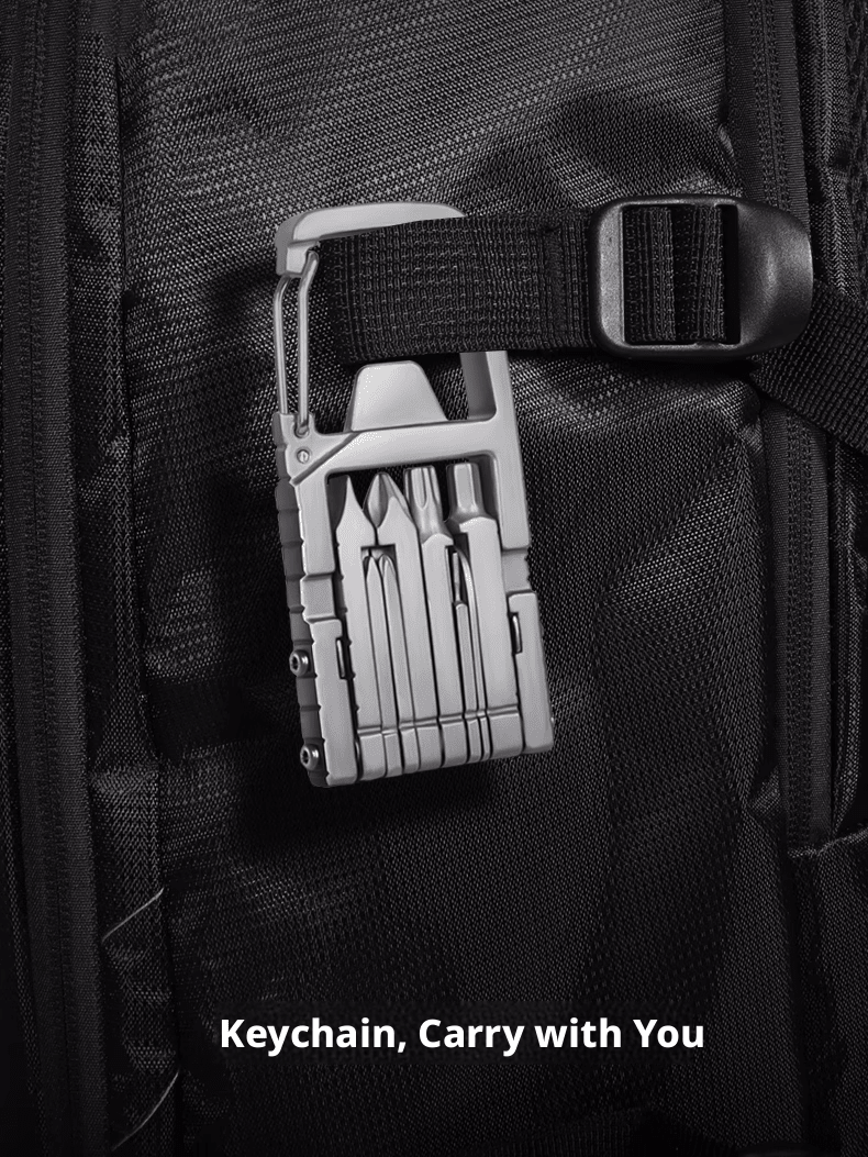13 - in - 1 Photographer EDC Multi - Tool with Carabiner Keychain Clip - HomeDIYer