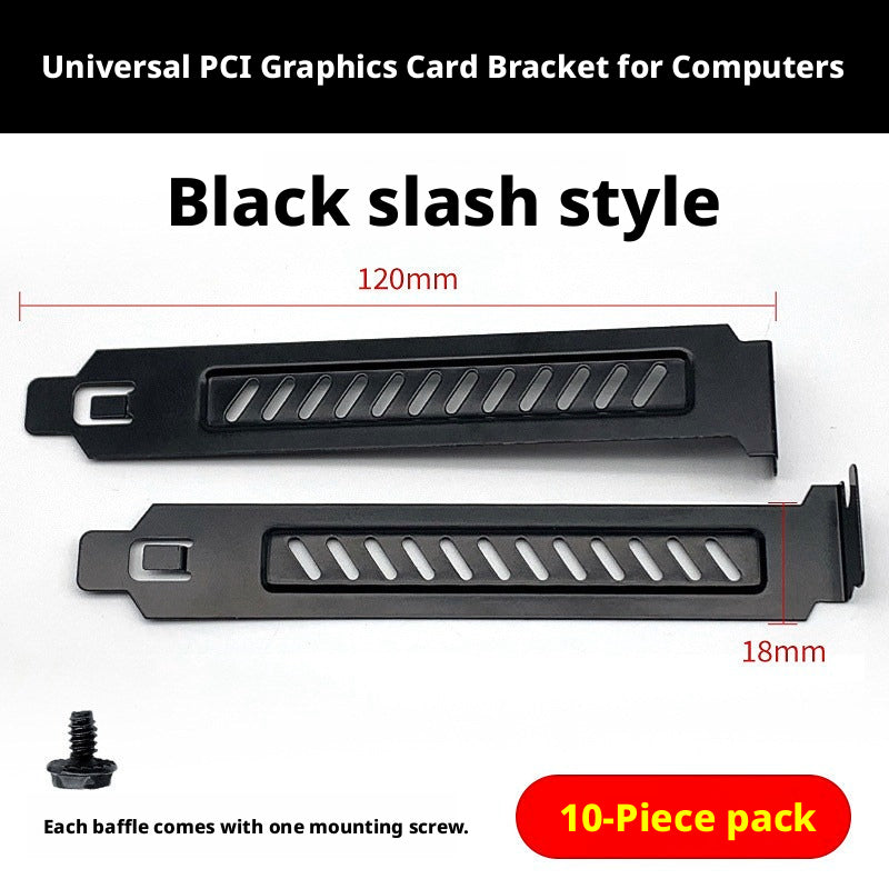 PCI Slot Cover Blanking Plate with Screws – Slotted, Solid & Perforated, 10-Pack for ATX/Micro-ATX PC Cases