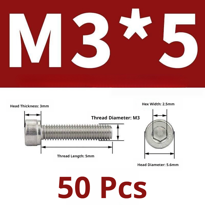 316 Stainless Steel Socket Head Cap Screws – Hex Allen Bolt, M2–M20, GB/T Standard, 4.8 Grade