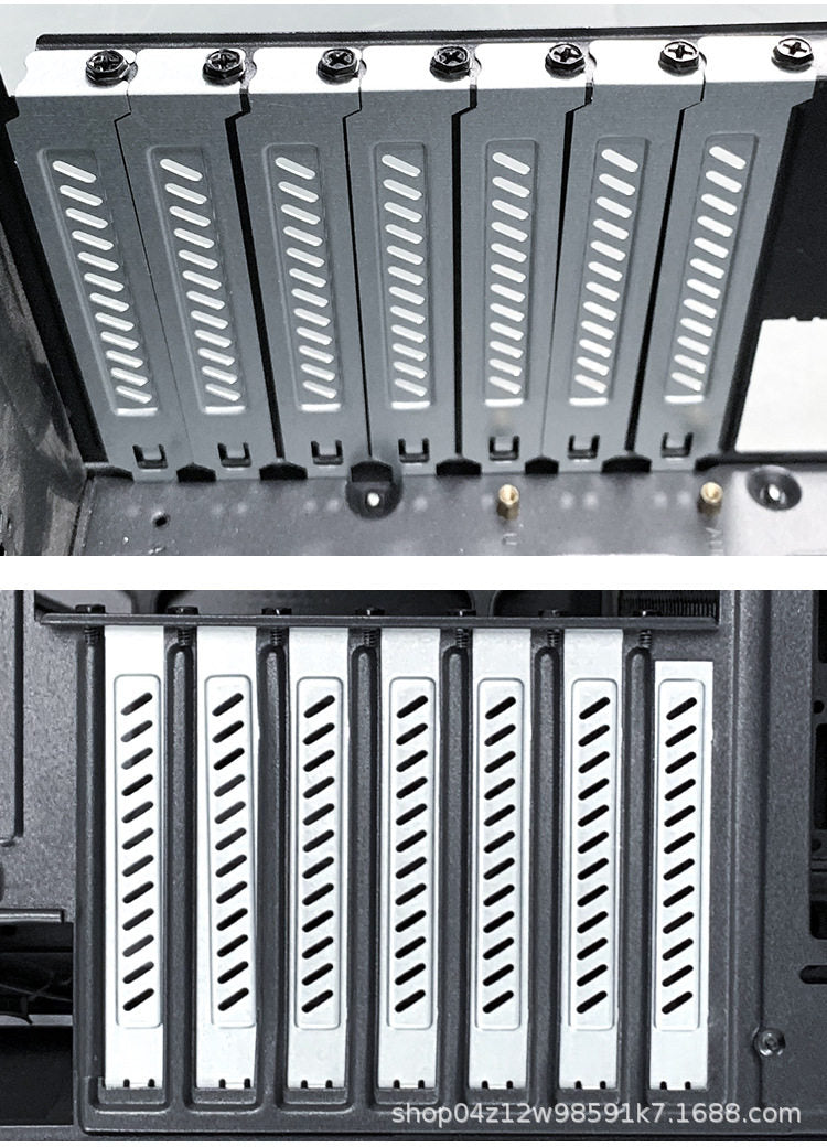 12cm Vented PCI Slot Cover Bracket for PC Case — Black or Silver, 1 Pair with Screws