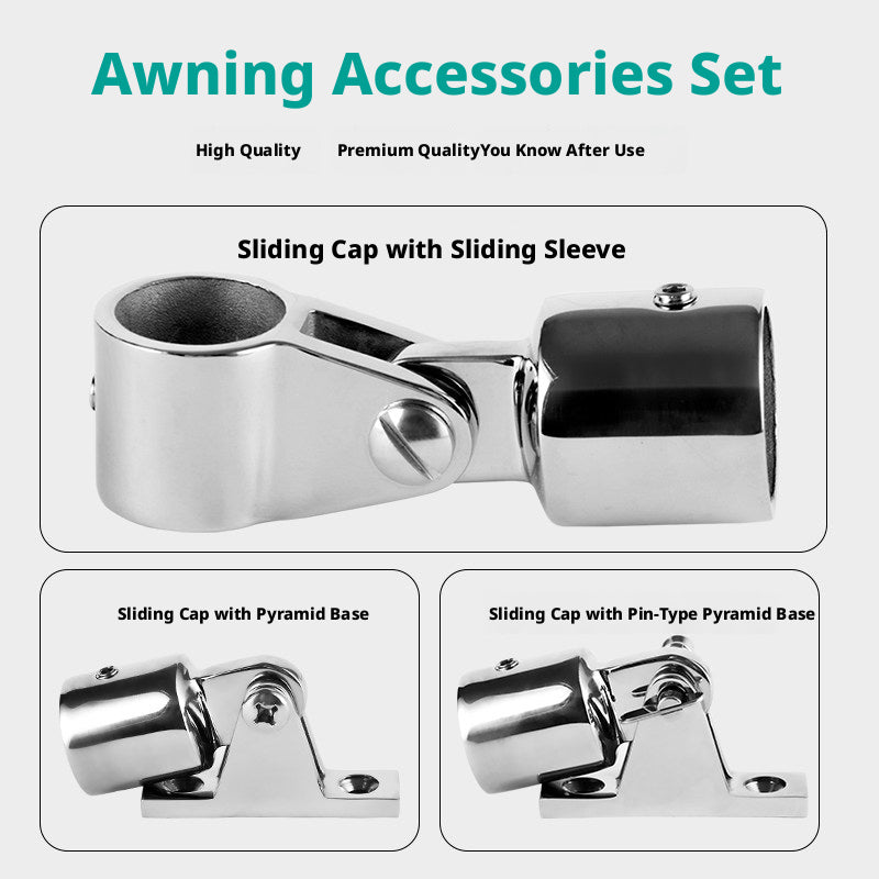 316 Stainless Steel Marine Rail Fittings ā Slide Caps, Sleeves & Mount Bases for Boat Bimini Tops & Canopies