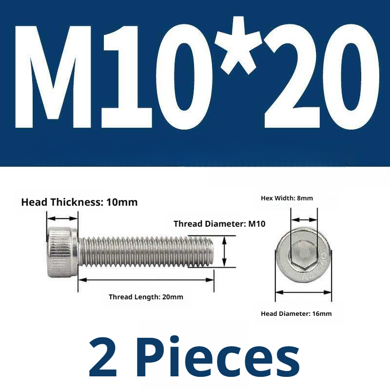 316 Stainless Steel Socket Head Cap Screws – Hex Allen Bolt, M2–M20, GB/T Standard, 4.8 Grade