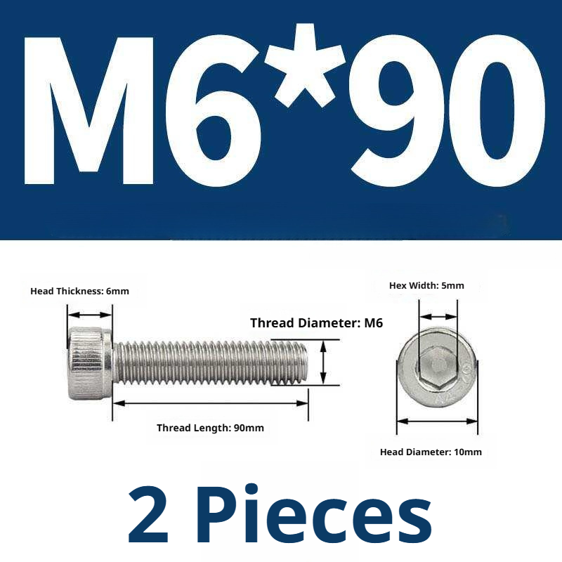 316 Stainless Steel Socket Head Cap Screws – Hex Allen Bolt, M2–M20, GB/T Standard, 4.8 Grade