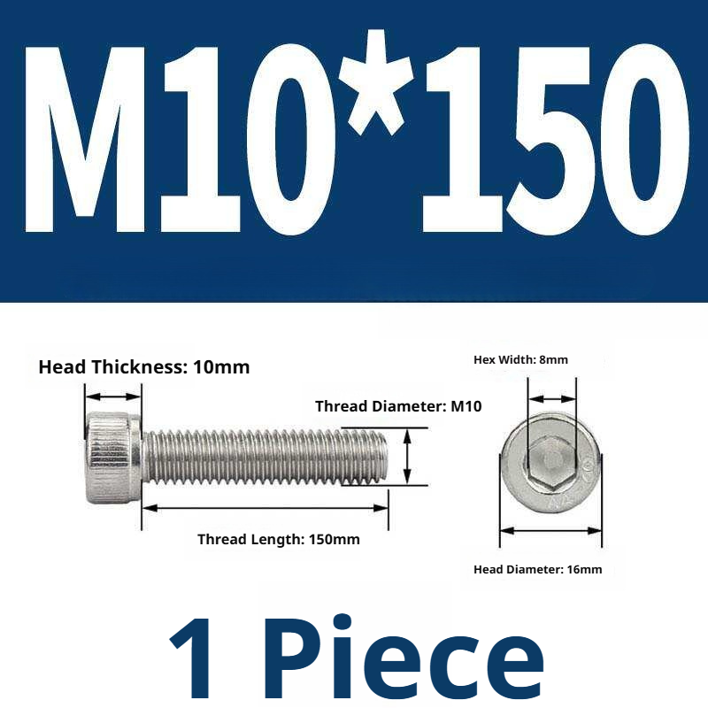 316 Stainless Steel Socket Head Cap Screws – Hex Allen Bolt, M2–M20, GB/T Standard, 4.8 Grade