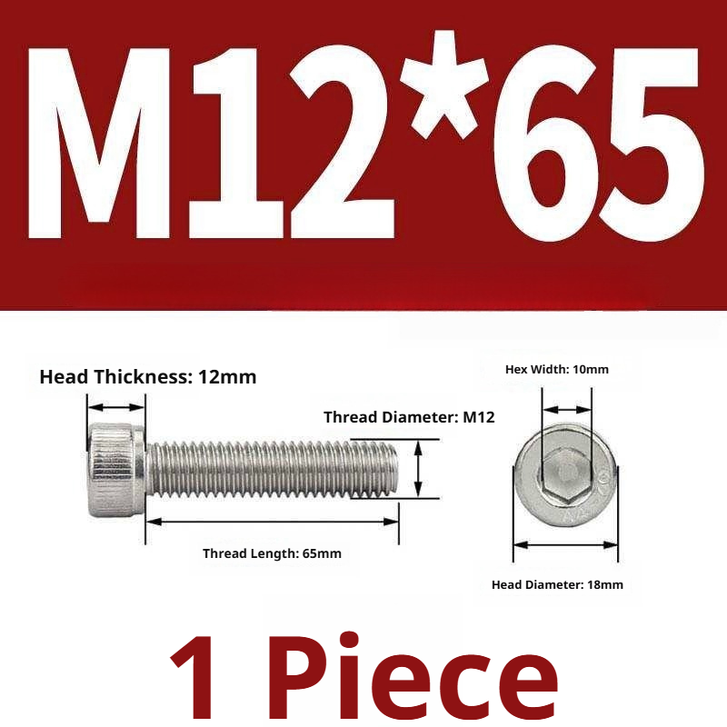316 Stainless Steel Socket Head Cap Screws – Hex Allen Bolt, M2–M20, GB/T Standard, 4.8 Grade