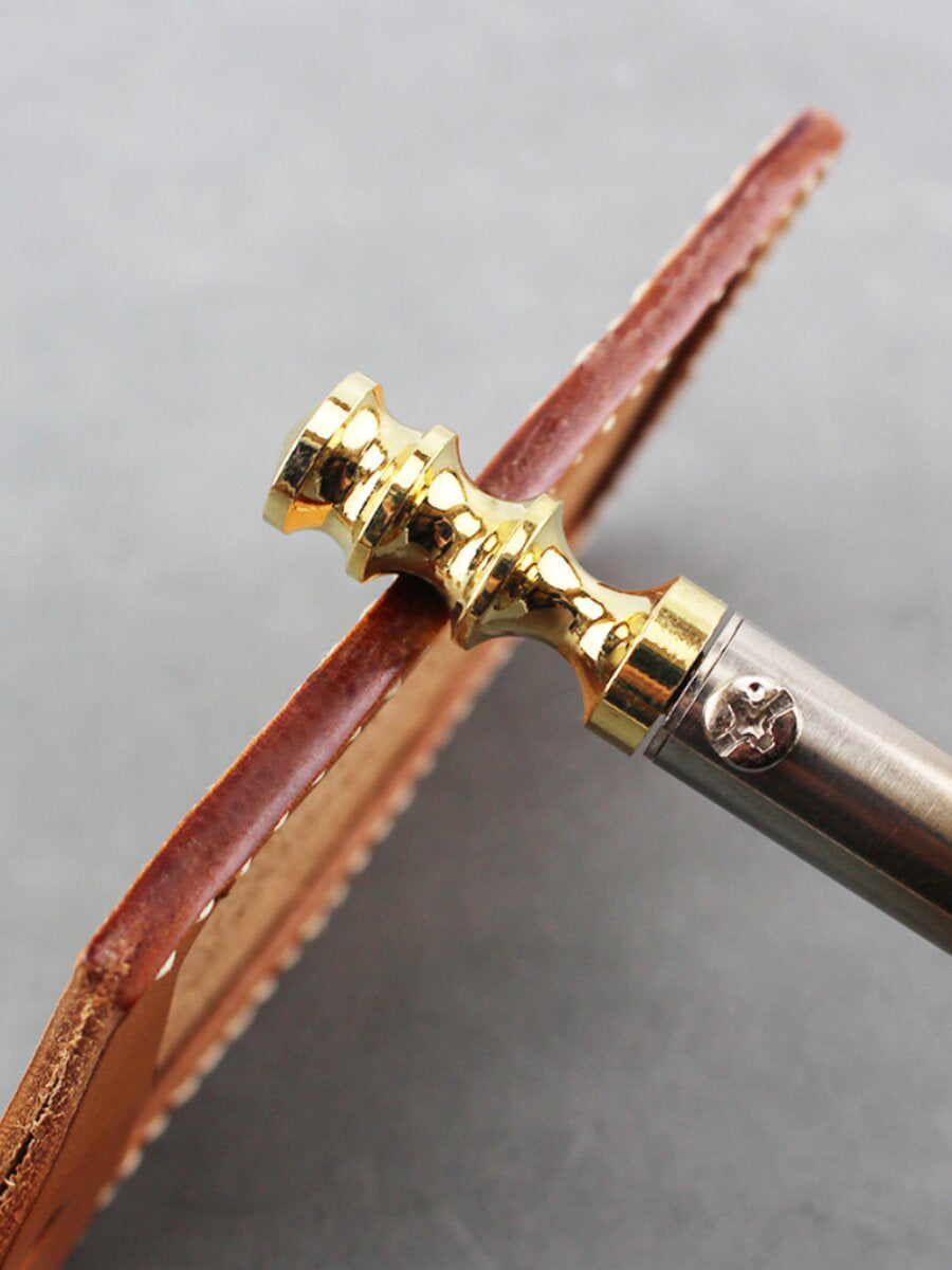 Adjustable Temperature Leather Edging Iron – Brass Tips for Edge Wax & Creasing (8 Heads Set)