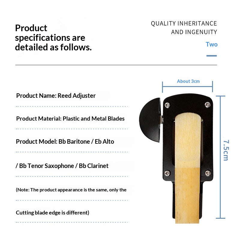 Saxophone Clarinet Reed Adjuster — 360° Rotary Reed Trimmer Tool