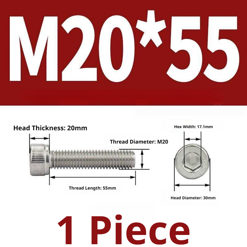 316 Stainless Steel Socket Head Cap Screws – Hex Allen Bolt, M2–M20, GB/T Standard, 4.8 Grade