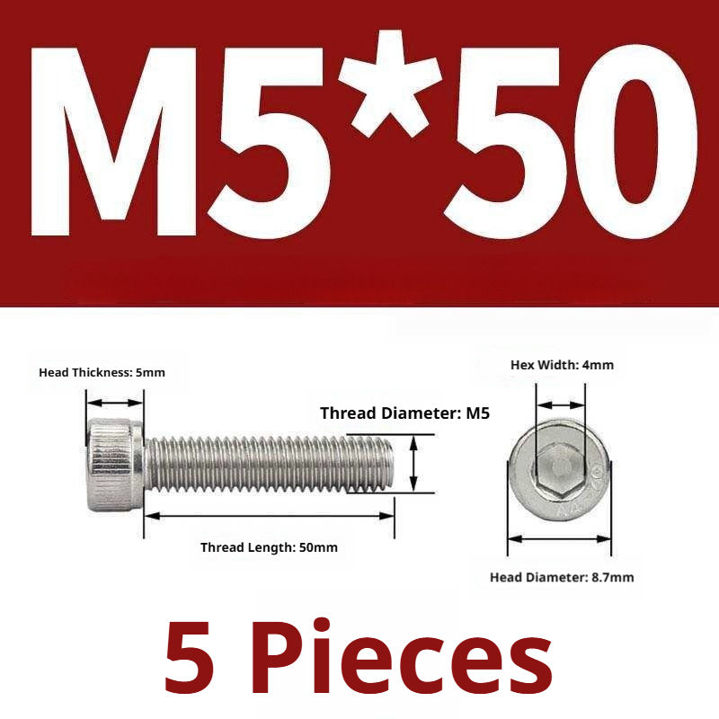 316 Stainless Steel Socket Head Cap Screws – Hex Allen Bolt, M2–M20, GB/T Standard, 4.8 Grade