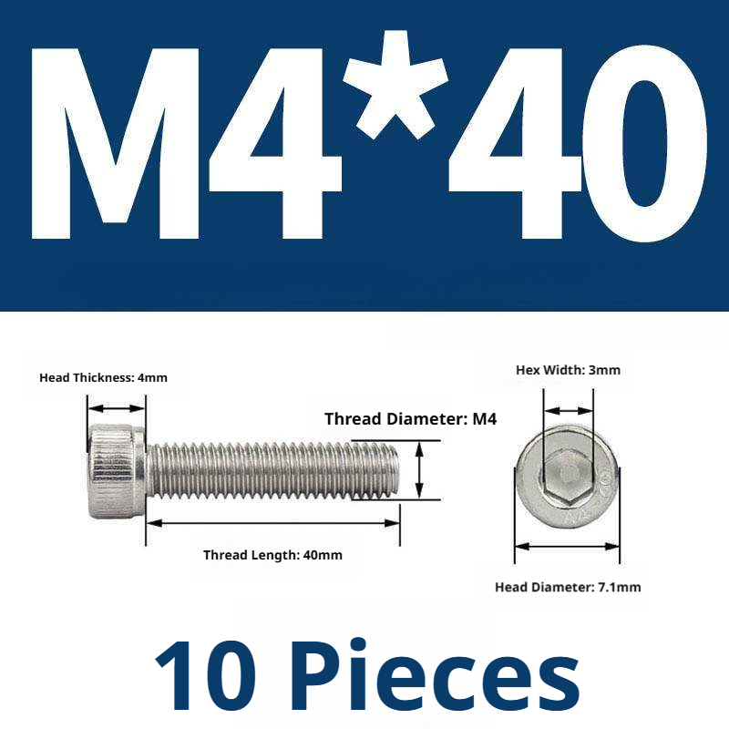 316 Stainless Steel Socket Head Cap Screws – Hex Allen Bolt, M2–M20, GB/T Standard, 4.8 Grade