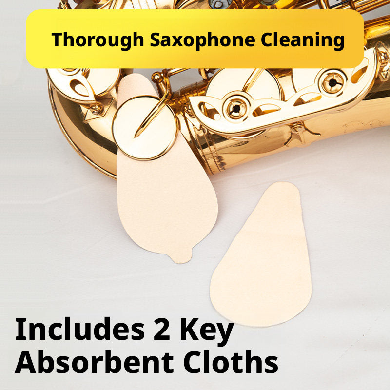 Universal Alto & Tenor Sax Cleaning Cloth Kit – Suede Wipes for Inner Chamber, Moisture & Saliva