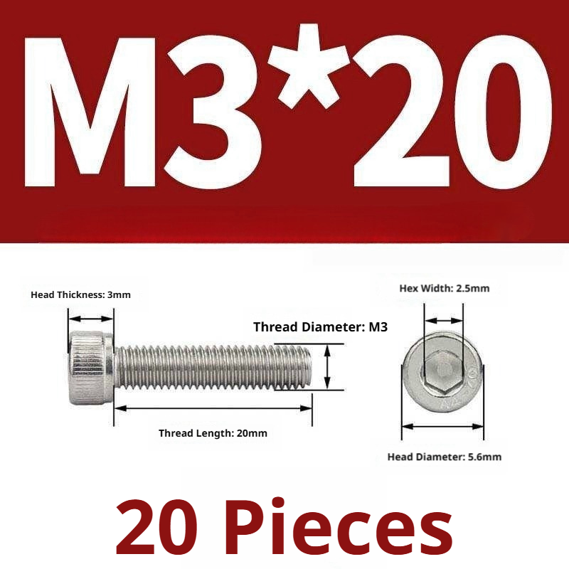 316 Stainless Steel Socket Head Cap Screws – Hex Allen Bolt, M2–M20, GB/T Standard, 4.8 Grade