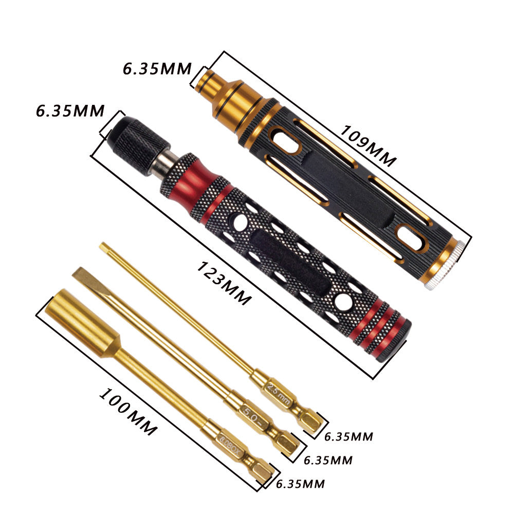 5-in-1 RC Titanium-Plated Hex & Nut Screwdriver Set – Precision Repair Tool for Boat, Car & Truck
