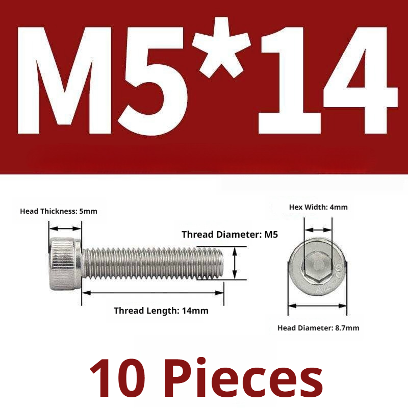 316 Stainless Steel Socket Head Cap Screws – Hex Allen Bolt, M2–M20, GB/T Standard, 4.8 Grade