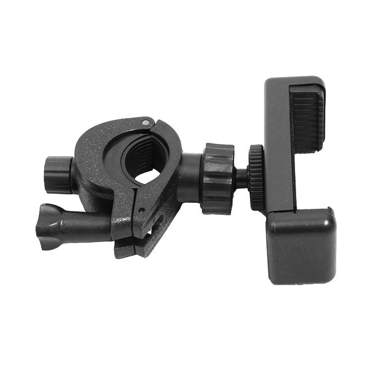Bike Handlebar Clamp Mount with 1/4" Ball Head — 360° Rotating, Fits 15–30mm Tubes - HomeDIYer