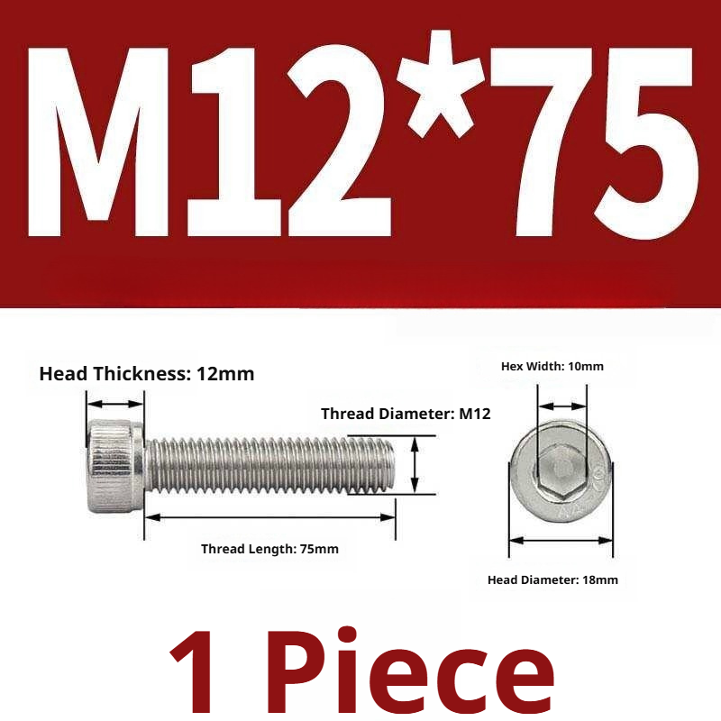 316 Stainless Steel Socket Head Cap Screws – Hex Allen Bolt, M2–M20, GB/T Standard, 4.8 Grade