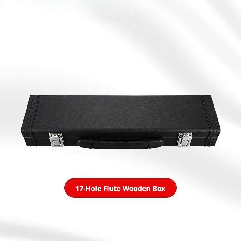 MEIDASI Flute Case & Bag – 16/17‑Hole Wooden Box (Round/Square) + Leather + Canvas Bag