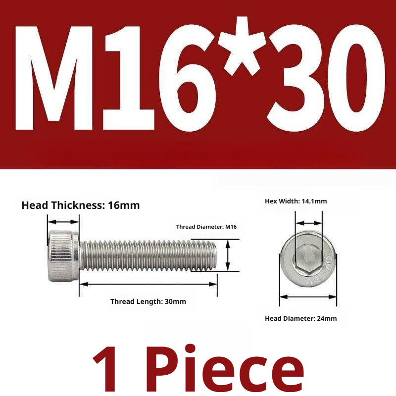 316 Stainless Steel Socket Head Cap Screws – Hex Allen Bolt, M2–M20, GB/T Standard, 4.8 Grade