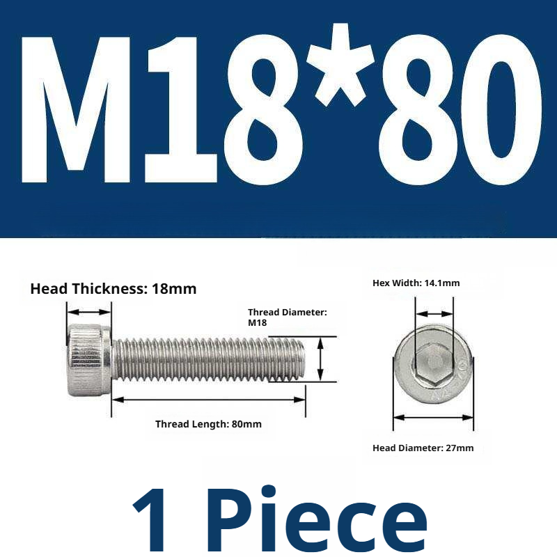 316 Stainless Steel Socket Head Cap Screws – Hex Allen Bolt, M2–M20, GB/T Standard, 4.8 Grade
