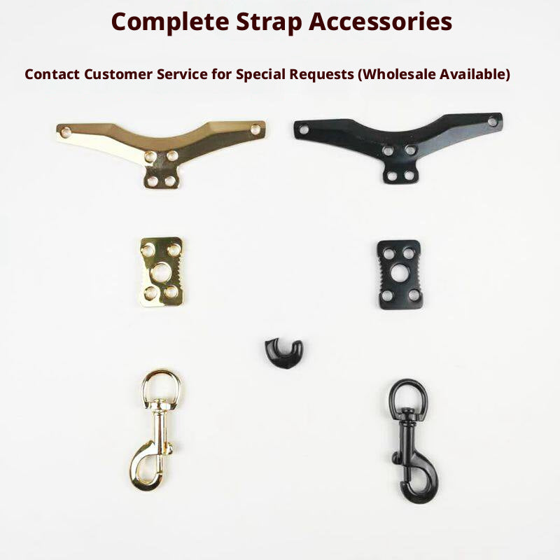 Saxophone Strap Hardware Set – Swallow Cross Bar, 5‑Hole Buckle & Metal Hook (Gold or Black)