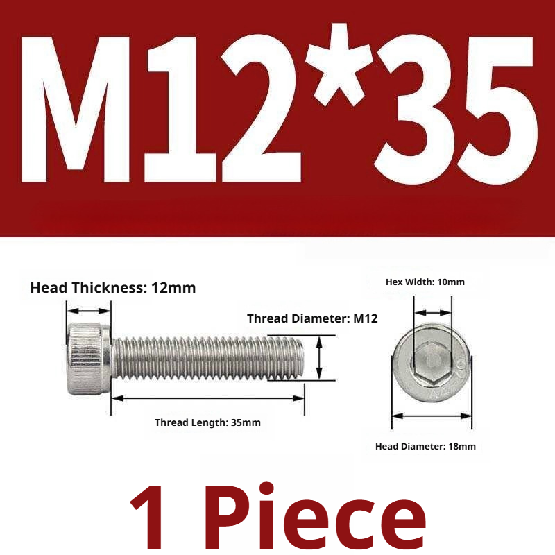 316 Stainless Steel Socket Head Cap Screws – Hex Allen Bolt, M2–M20, GB/T Standard, 4.8 Grade