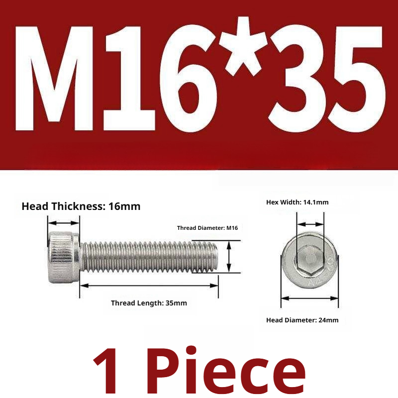 316 Stainless Steel Socket Head Cap Screws – Hex Allen Bolt, M2–M20, GB/T Standard, 4.8 Grade