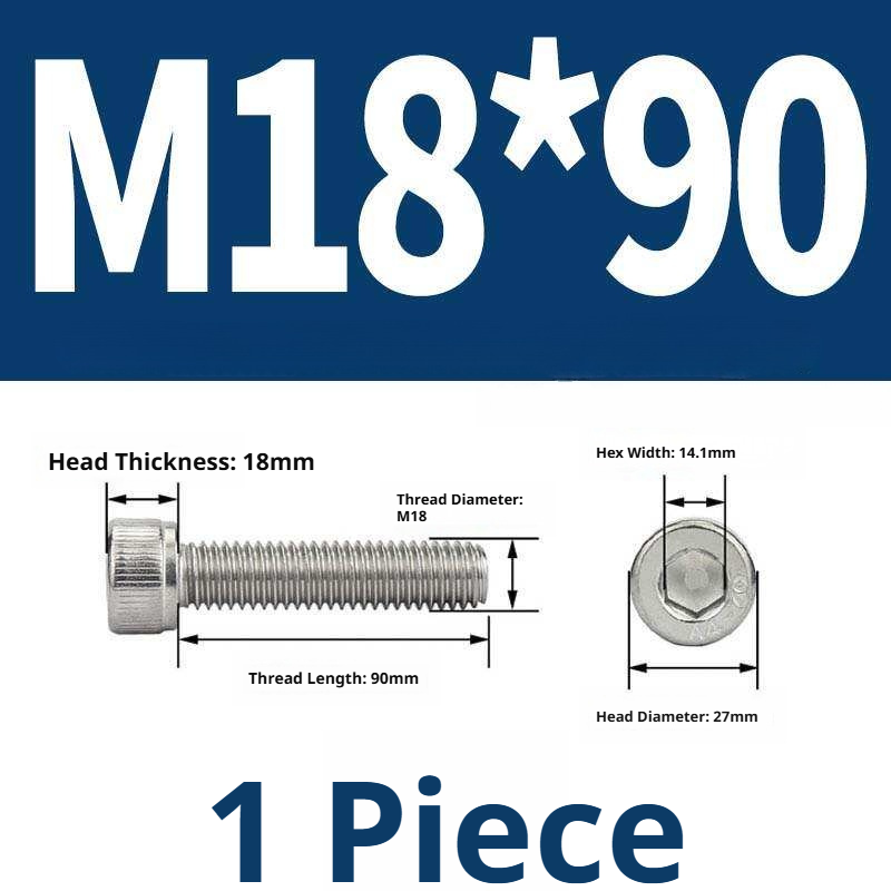 316 Stainless Steel Socket Head Cap Screws – Hex Allen Bolt, M2–M20, GB/T Standard, 4.8 Grade