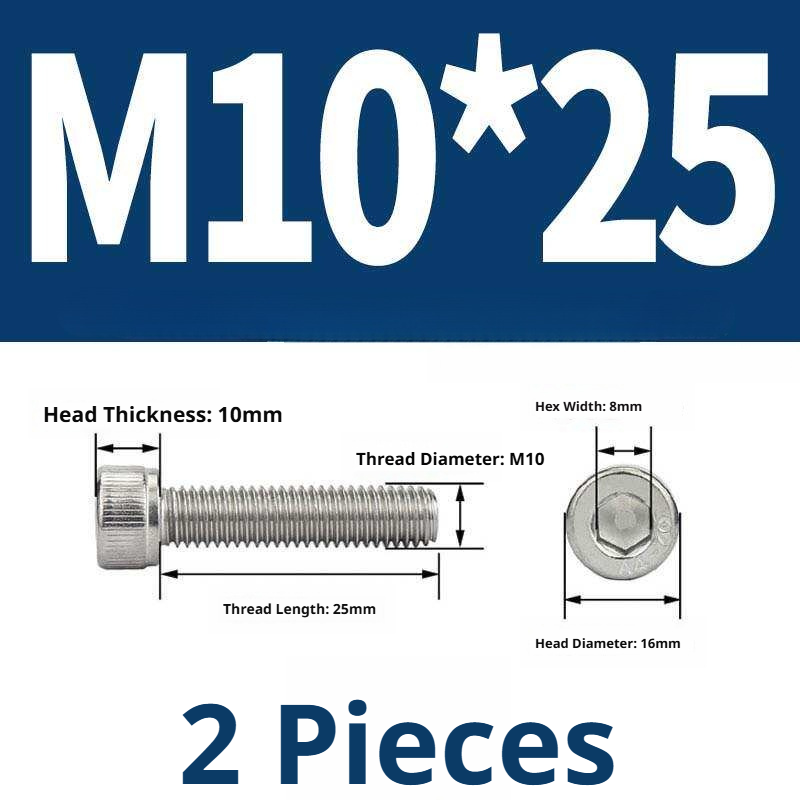 316 Stainless Steel Socket Head Cap Screws – Hex Allen Bolt, M2–M20, GB/T Standard, 4.8 Grade