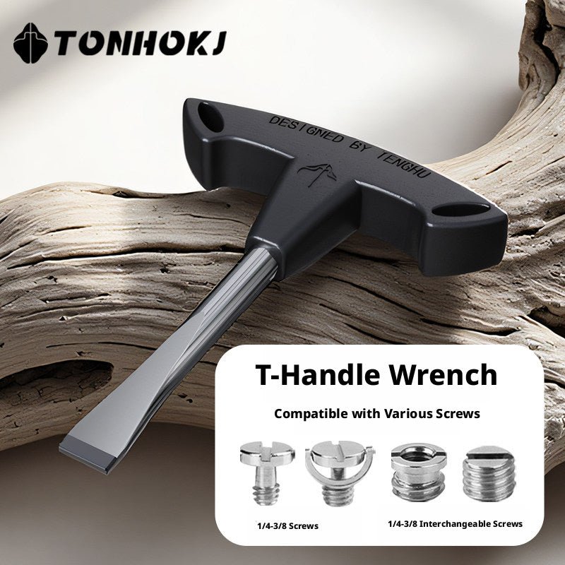 T - Handle Camera Screw Wrench for 1/4" and 3/8" Tripod Quick Release Plate - HomeDIYer