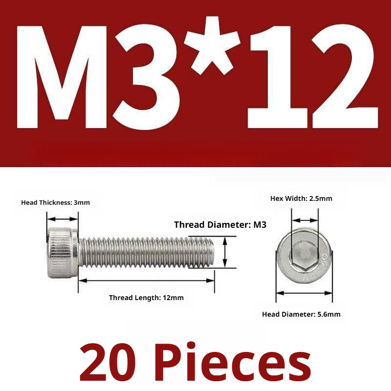 316 Stainless Steel Socket Head Cap Screws – Hex Allen Bolt, M2–M20, GB/T Standard, 4.8 Grade