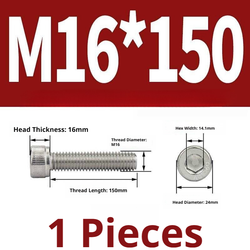316 Stainless Steel Socket Head Cap Screws – Hex Allen Bolt, M2–M20, GB/T Standard, 4.8 Grade