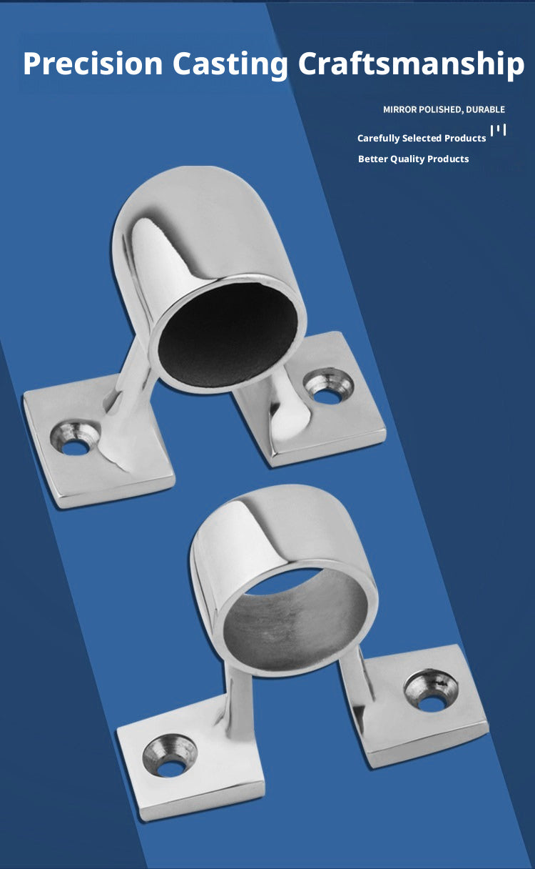 Marine 316 Stainless Steel Boat Rail Stanchion Base - Front, Center & Rear Mounts for Yacht Handrails - 1 Inch Tube