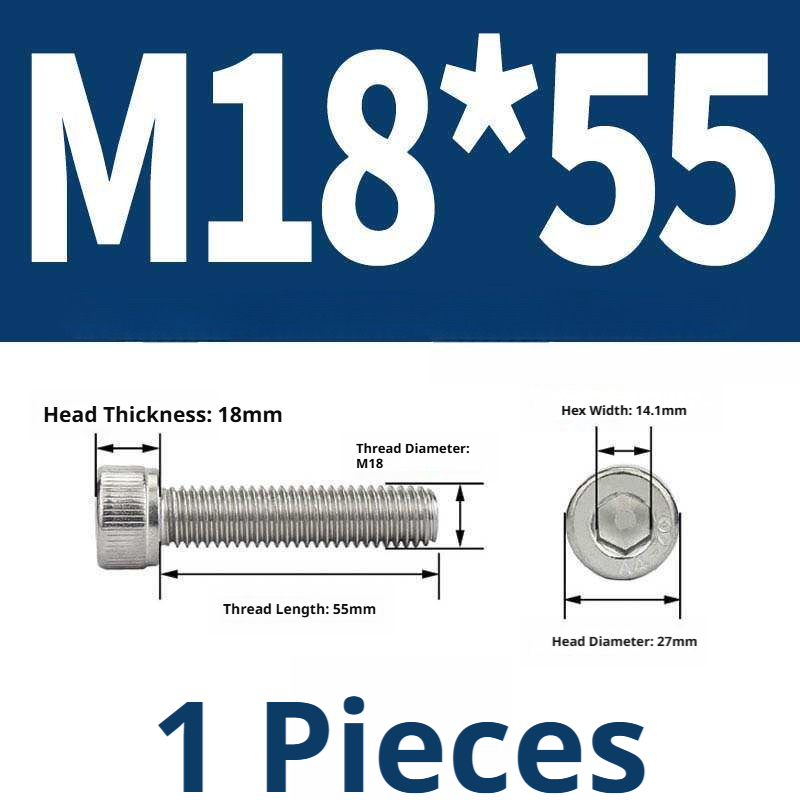 316 Stainless Steel Socket Head Cap Screws – Hex Allen Bolt, M2–M20, GB/T Standard, 4.8 Grade