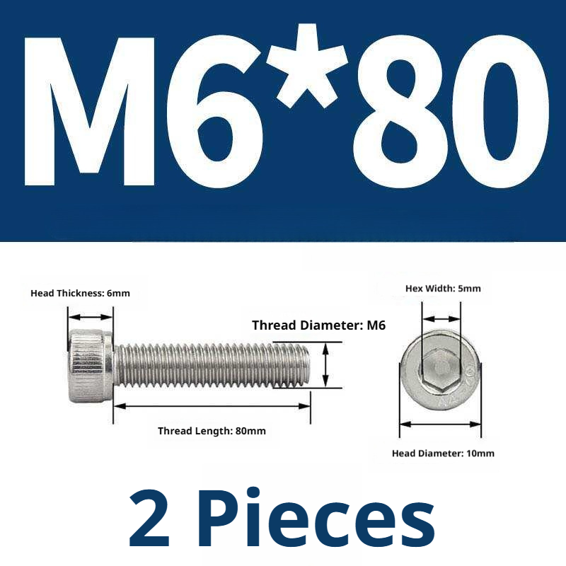 316 Stainless Steel Socket Head Cap Screws – Hex Allen Bolt, M2–M20, GB/T Standard, 4.8 Grade