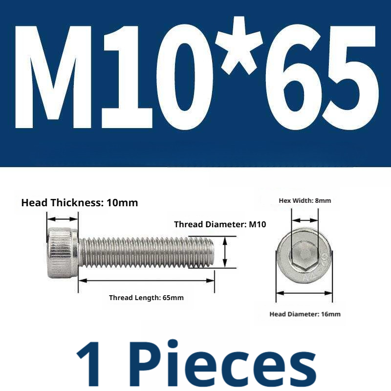316 Stainless Steel Socket Head Cap Screws – Hex Allen Bolt, M2–M20, GB/T Standard, 4.8 Grade