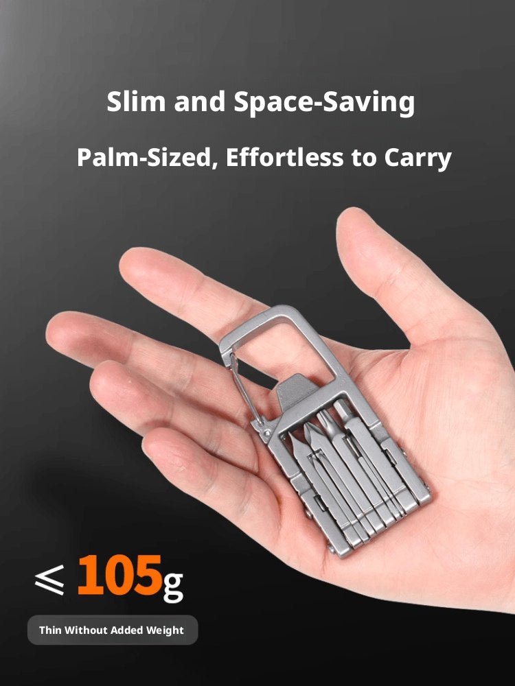 13 - in - 1 Photographer EDC Multi - Tool with Carabiner Keychain Clip - HomeDIYer