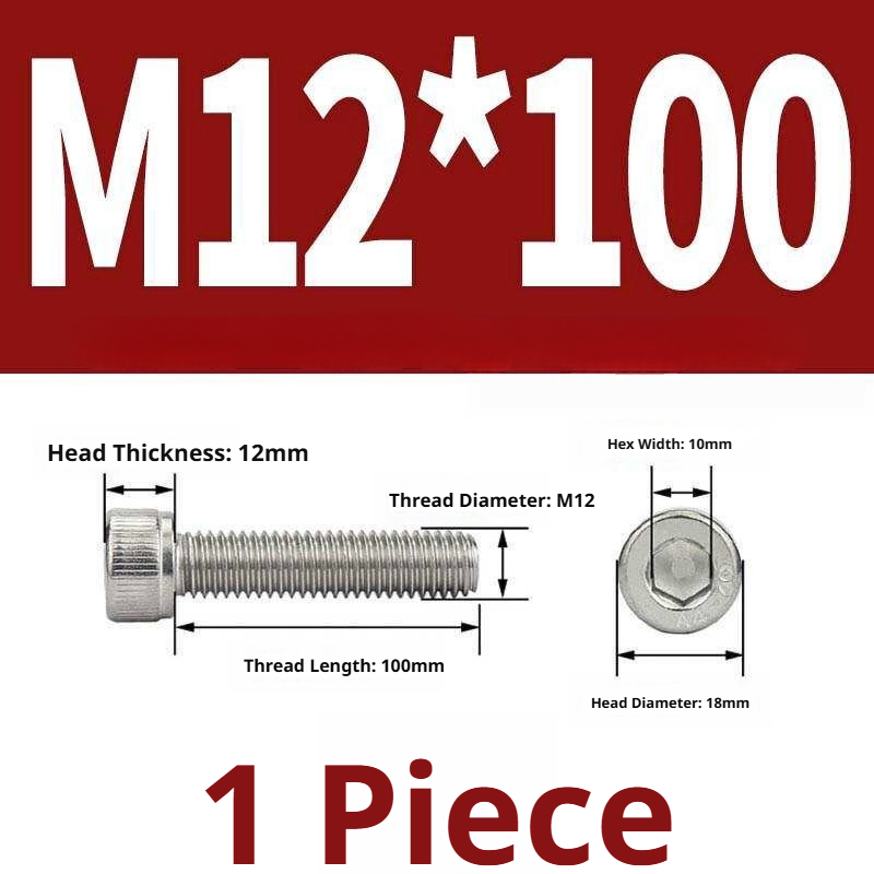 316 Stainless Steel Socket Head Cap Screws – Hex Allen Bolt, M2–M20, GB/T Standard, 4.8 Grade