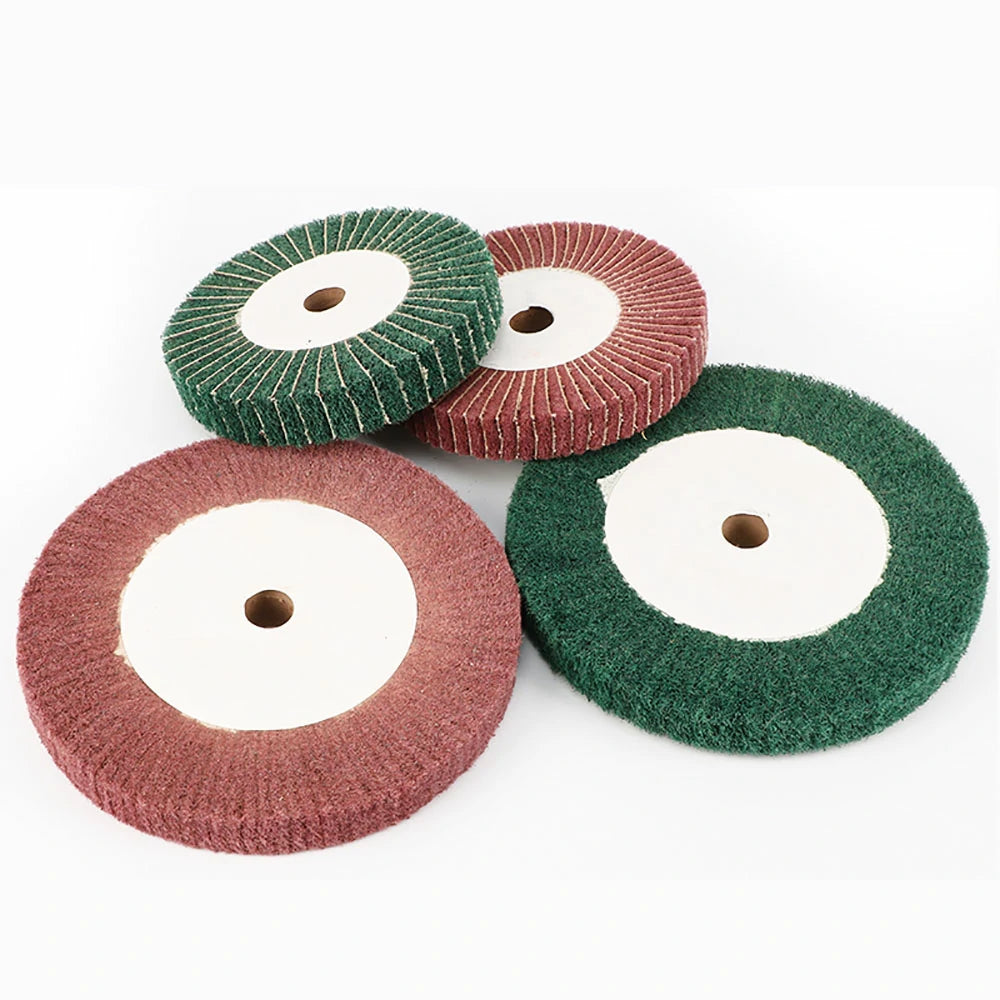 150/200/250/300mm Nylon Fibre Flap Wheel Polishing Sanding Discs Pads Abrasive Green/Red