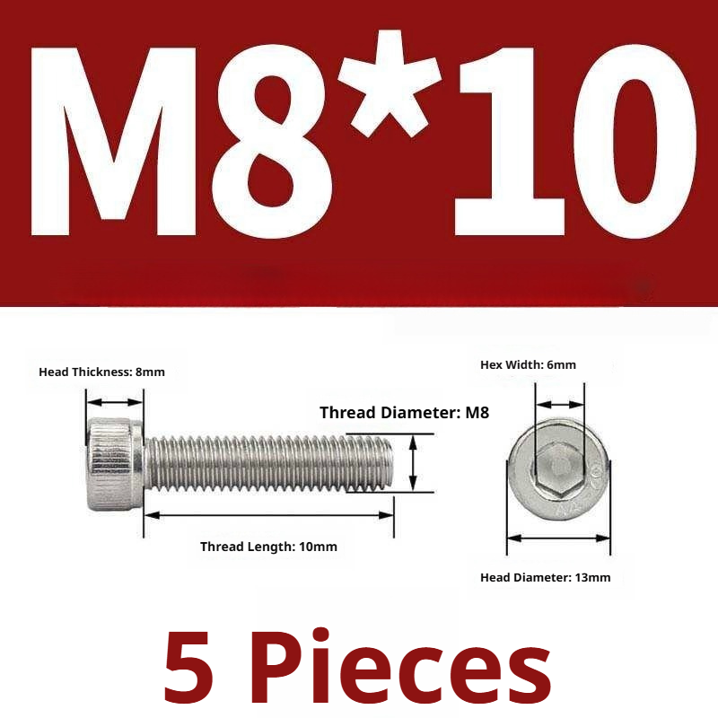 316 Stainless Steel Socket Head Cap Screws – Hex Allen Bolt, M2–M20, GB/T Standard, 4.8 Grade