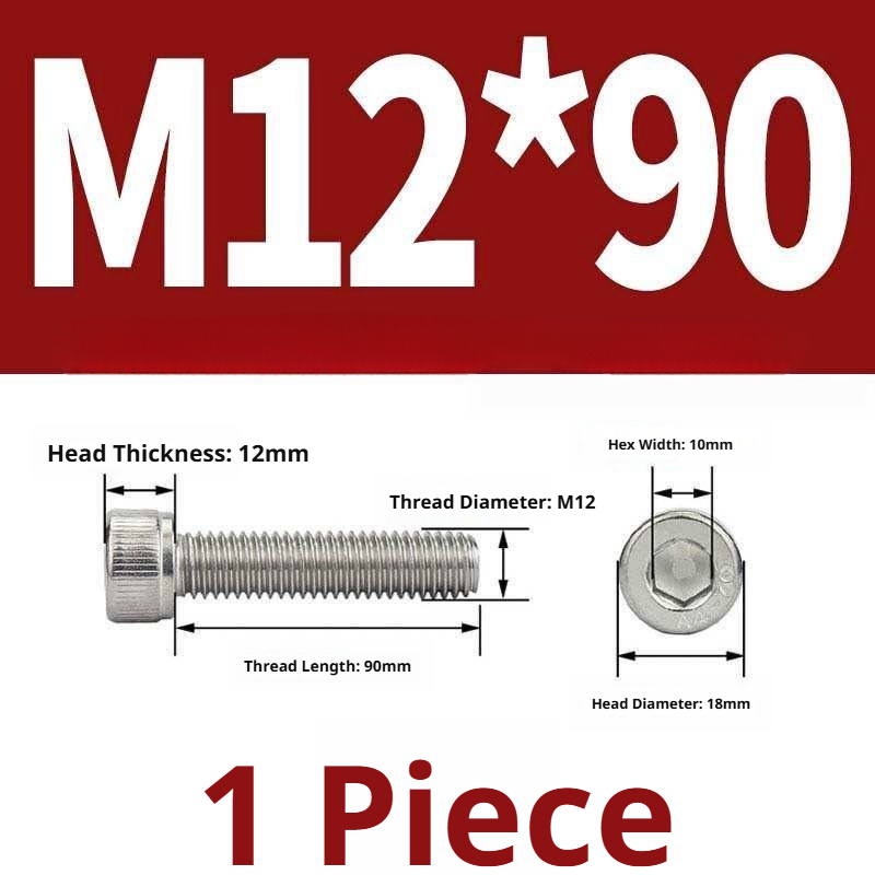 316 Stainless Steel Socket Head Cap Screws – Hex Allen Bolt, M2–M20, GB/T Standard, 4.8 Grade