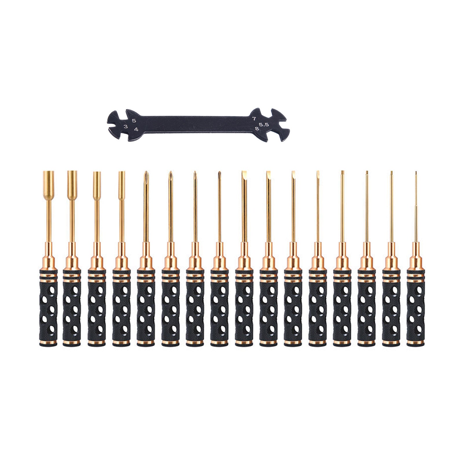 Precision Titanium Coated Hex Screwdriver Set - High Hardness 7-Piece Repair Tool Kit for RC Cars, Boats & Drones