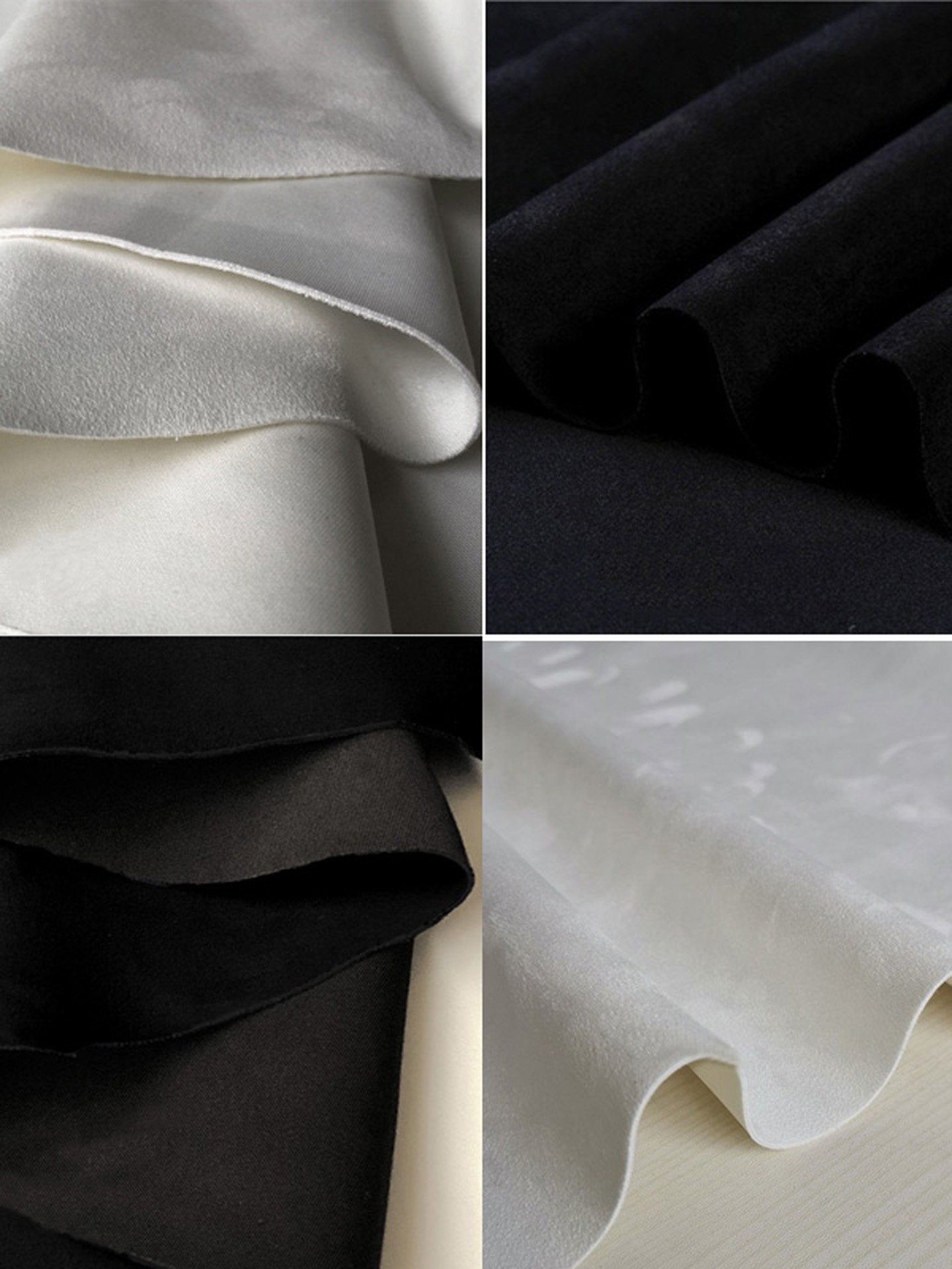 Snow Velvet 4‑Way Stretch Fabric – Black & White, for Jewelry Displays & DIY