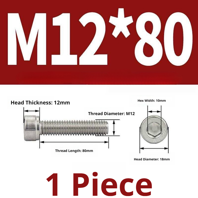 316 Stainless Steel Socket Head Cap Screws – Hex Allen Bolt, M2–M20, GB/T Standard, 4.8 Grade