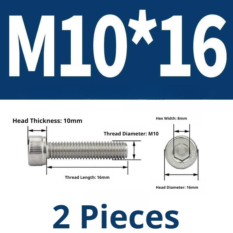 316 Stainless Steel Socket Head Cap Screws – Hex Allen Bolt, M2–M20, GB/T Standard, 4.8 Grade