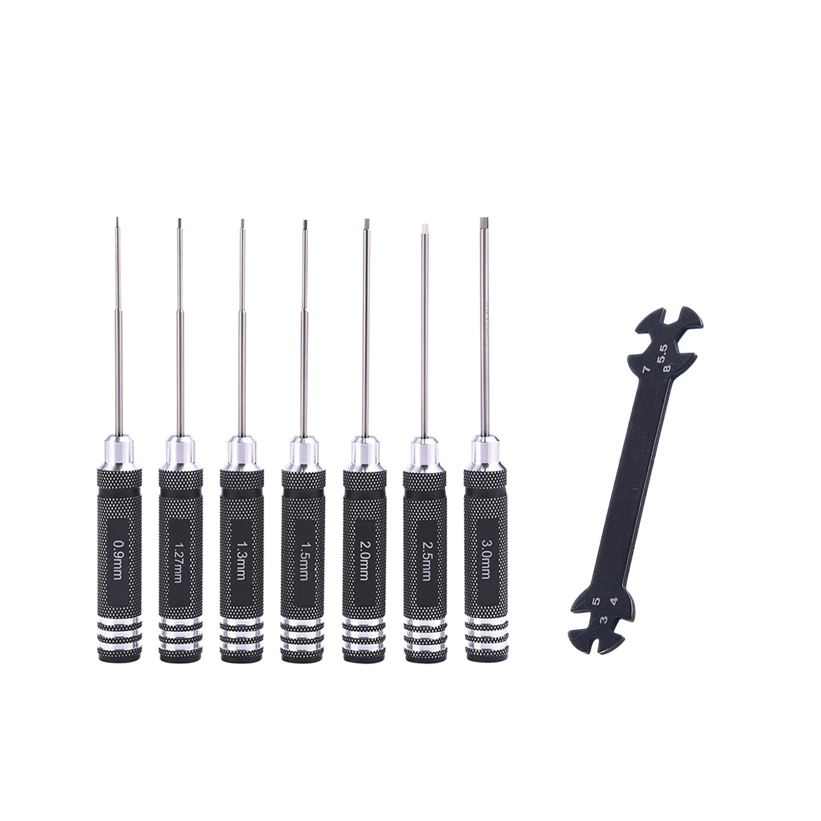 Precision Titanium Coated Hex Screwdriver Set - High Hardness 7-Piece Repair Tool Kit for RC Cars, Boats & Drones