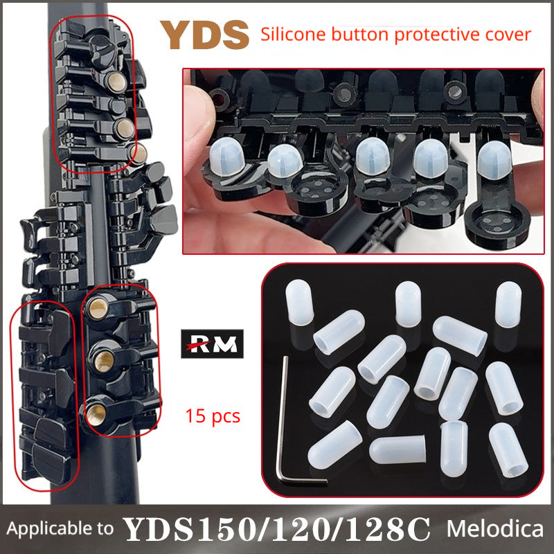 YDS Silicone Key Protector Set – 15pcs for Yamaha YDS-150/120/128C Electric Saxophone (Prevents Ribbon Cable Damage)